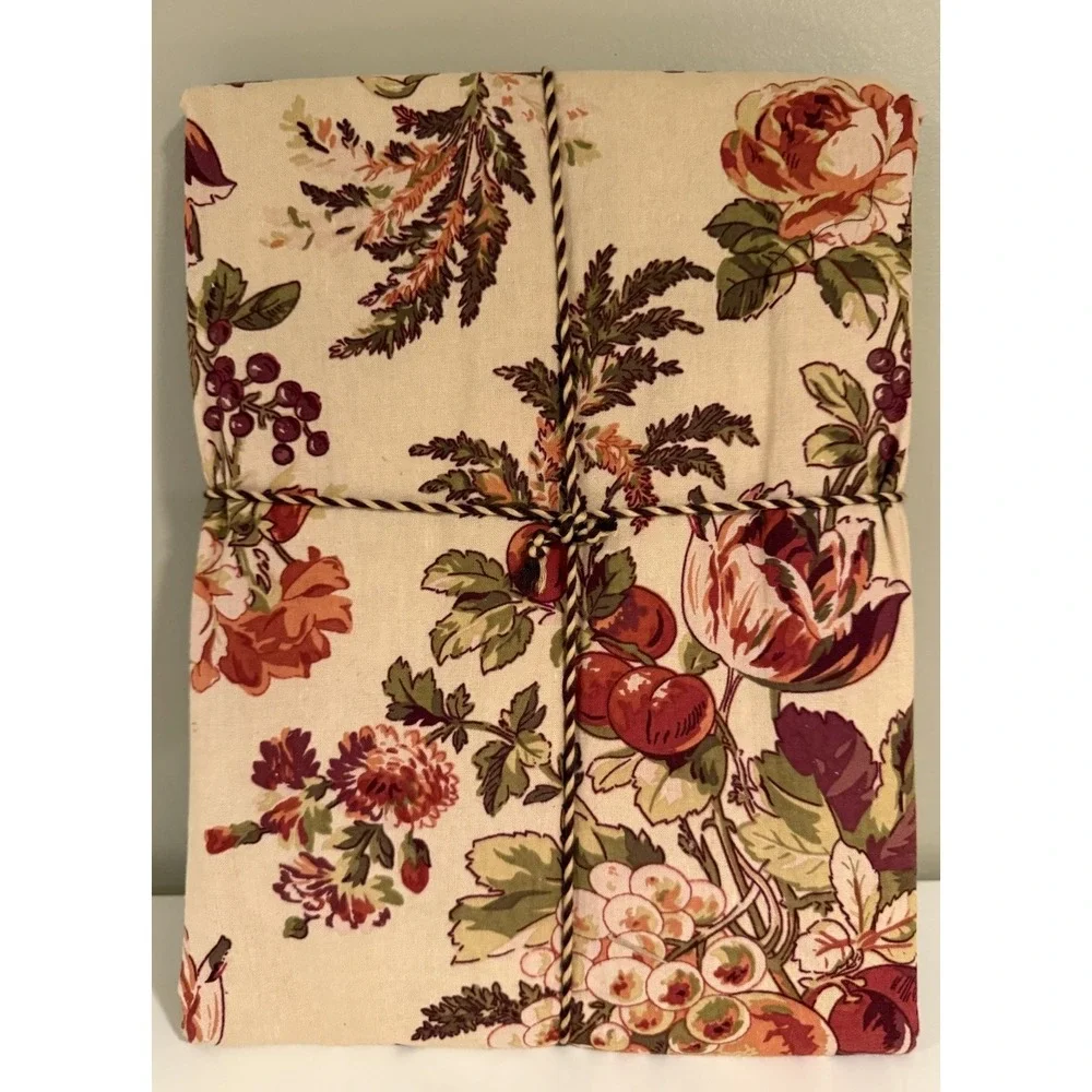 NEW April Cornell Fabric Tablecloth Fall BOUNTIFUL HARVEST 60